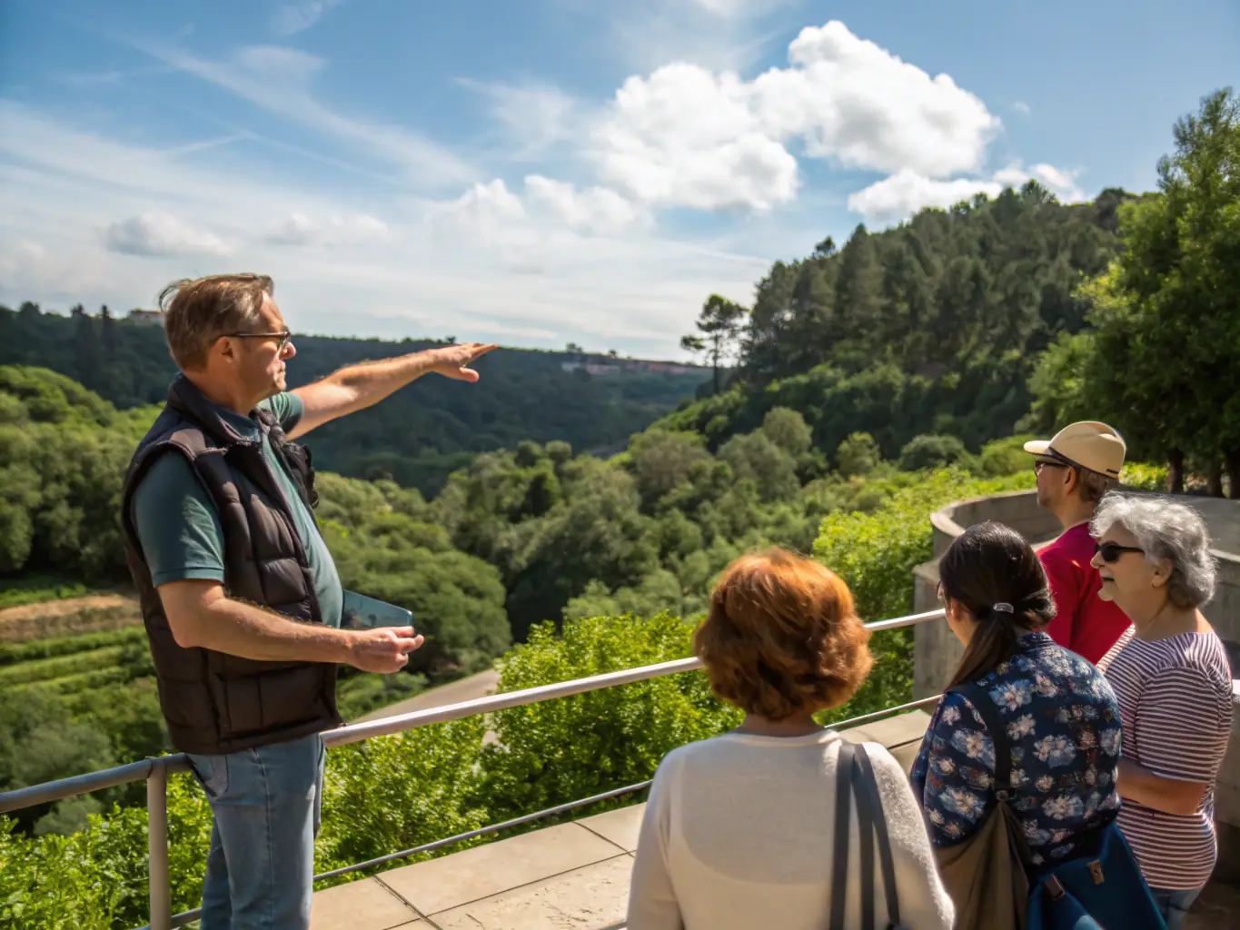 A professional image of the Cactus Tours Madagascar team providing on-site support to a group of tourists, emphasizing the company's commitment to reliable service and customer satisfaction.