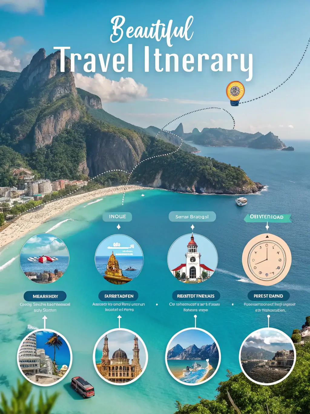 A vibrant image showcasing a meticulously crafted travel itinerary, highlighting key destinations and activities in Madagascar, tailored for a specific client.